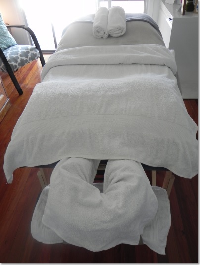 Looking down Massage Table